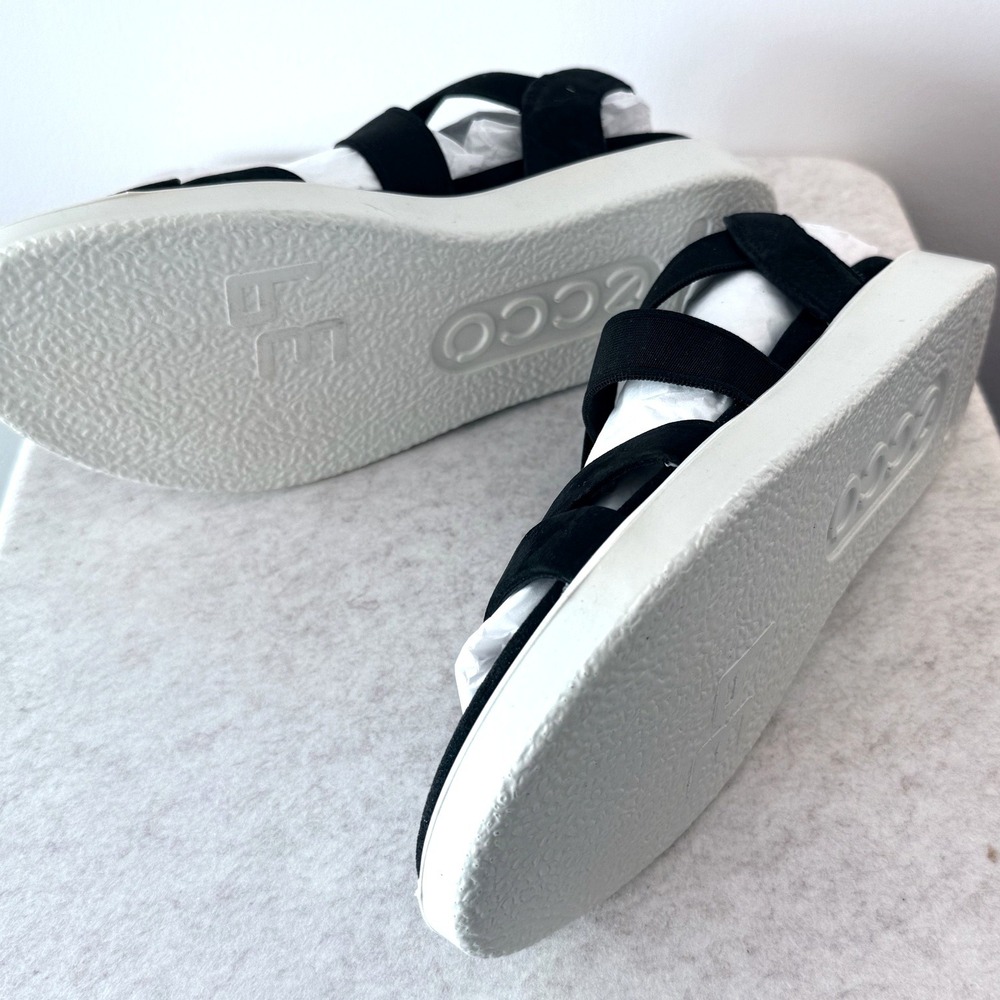 NEW ECCO Flowt W Black Strappy Elastic Sandals 27364302001 Womens EU 39 US 8-8.5 - Picture 8 of 10